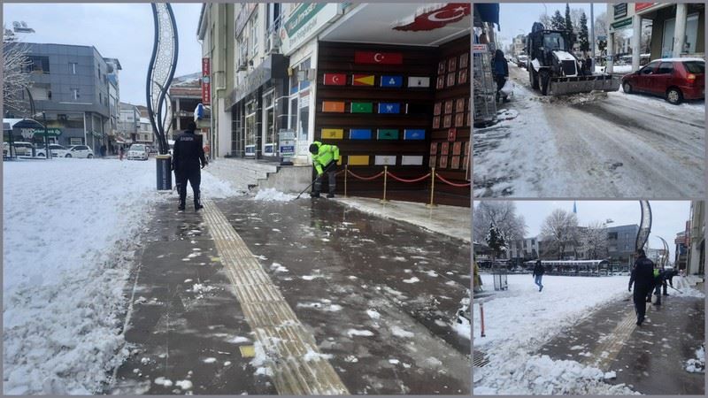 Dinar’da kar temizleme çalışmaları tüm hızıyla devam ediyor