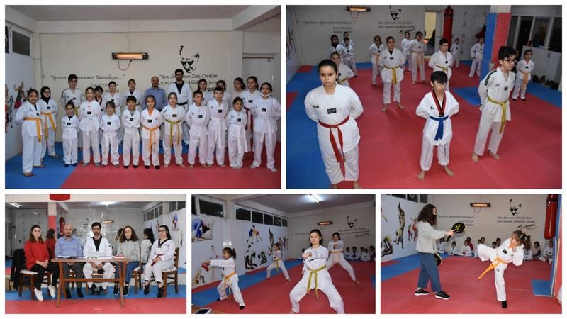 Başkan Taylan taekwondo öğrencilerini ziyaret etti