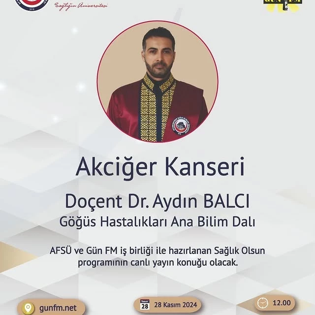 Doç. Dr. Aydın Balcı, Sağlık Olsun Programında Canlı Yayın Konuğu Olacak