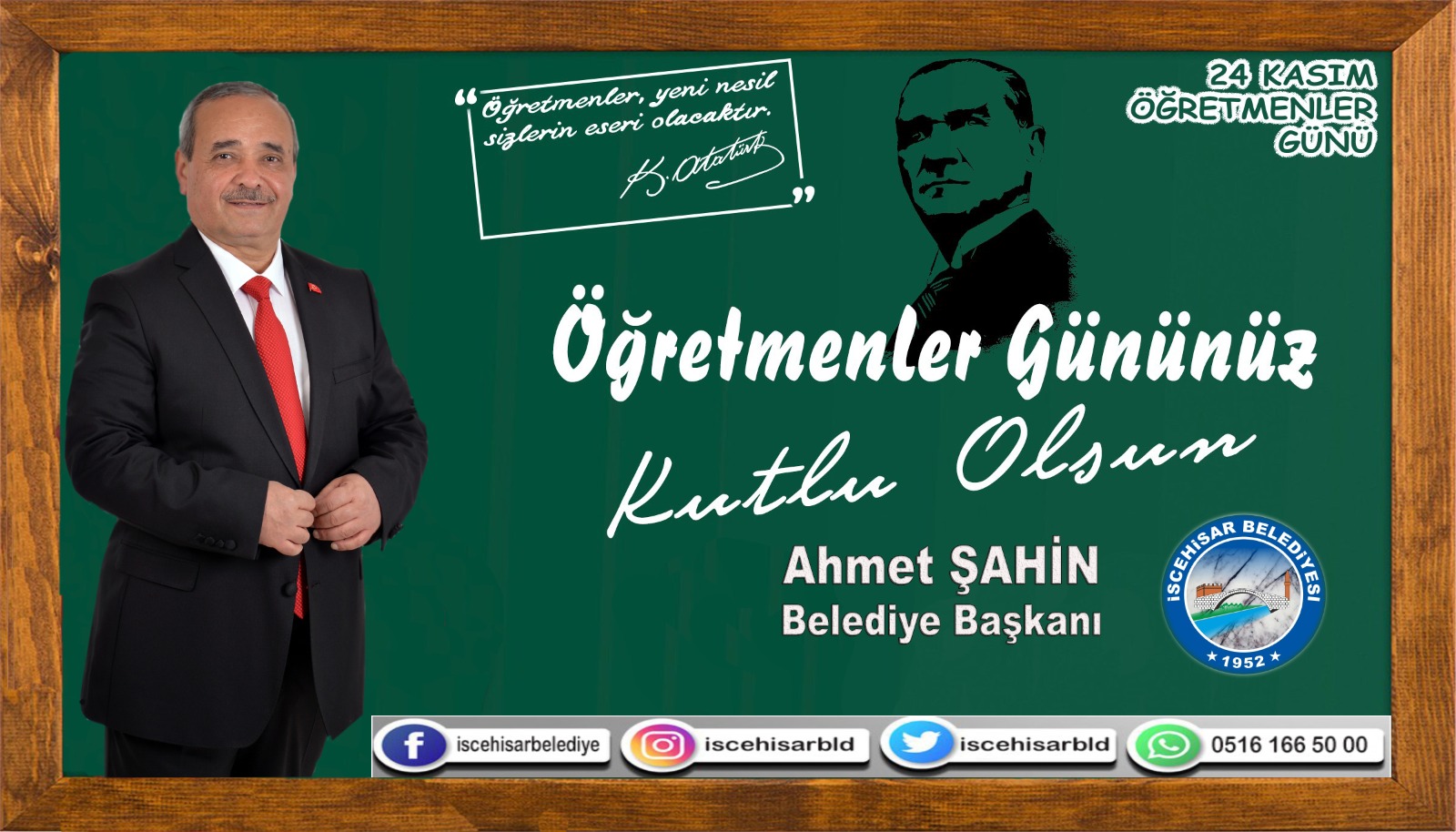 Başkan Şahin?den 24 Kasım Öğretmenler Günü Mesajı