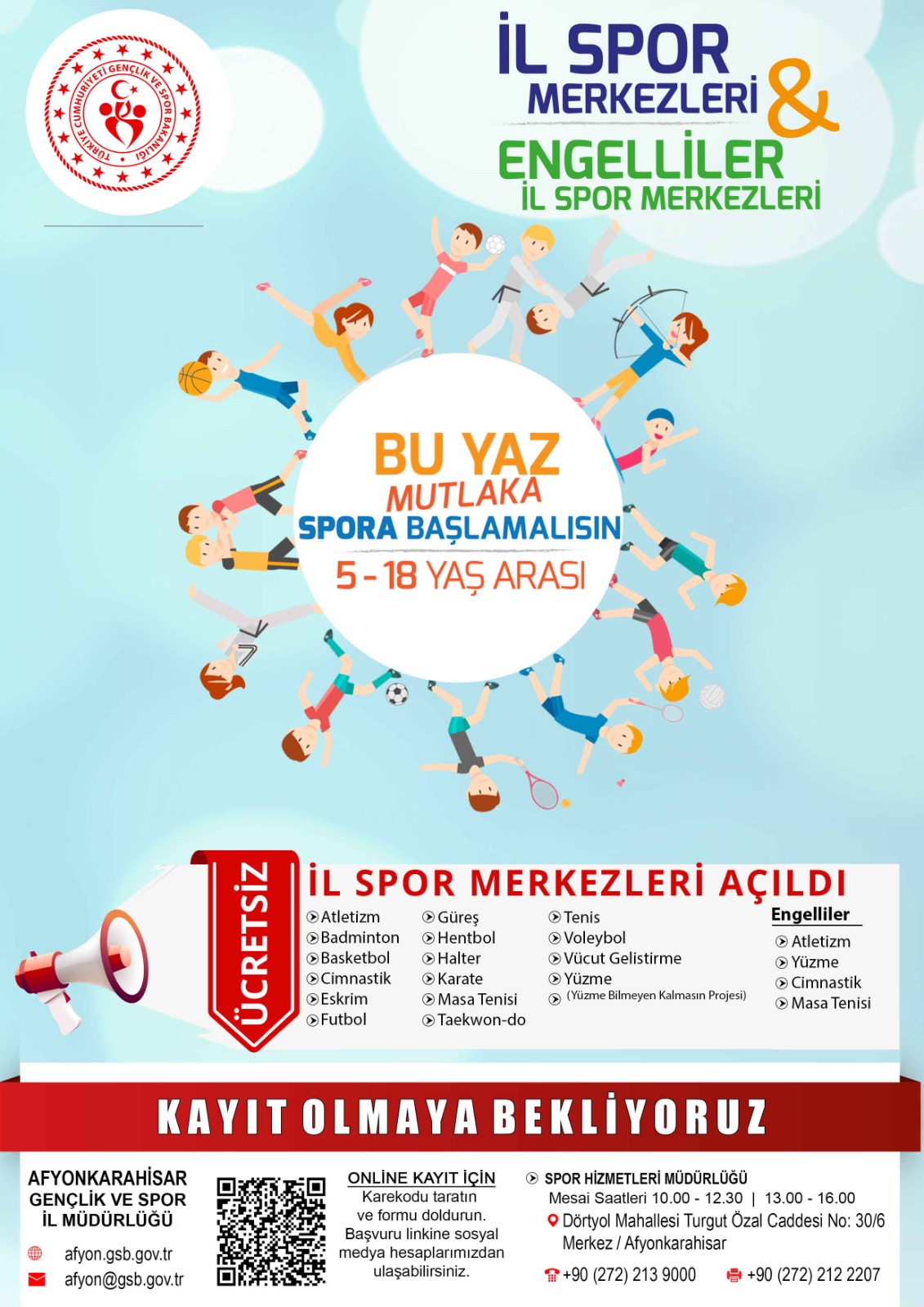 İl spor merkezlerine kayıtlar başladı