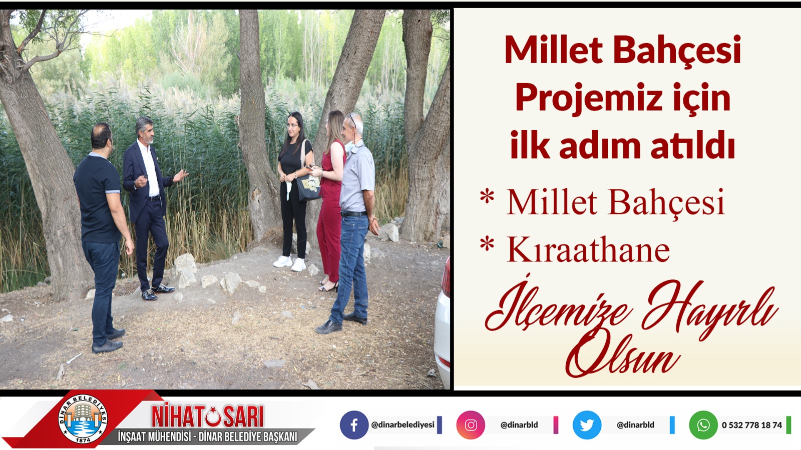 Dinar?da Millet Bahçesi projesi için ilk adım atılıyor